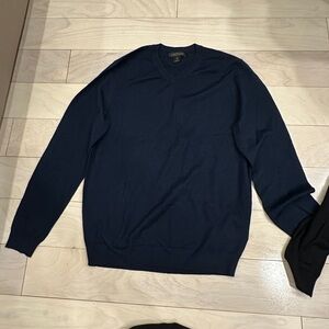 Lachlan Men's Wool V-Neck Sweater Navy Blue Sz L